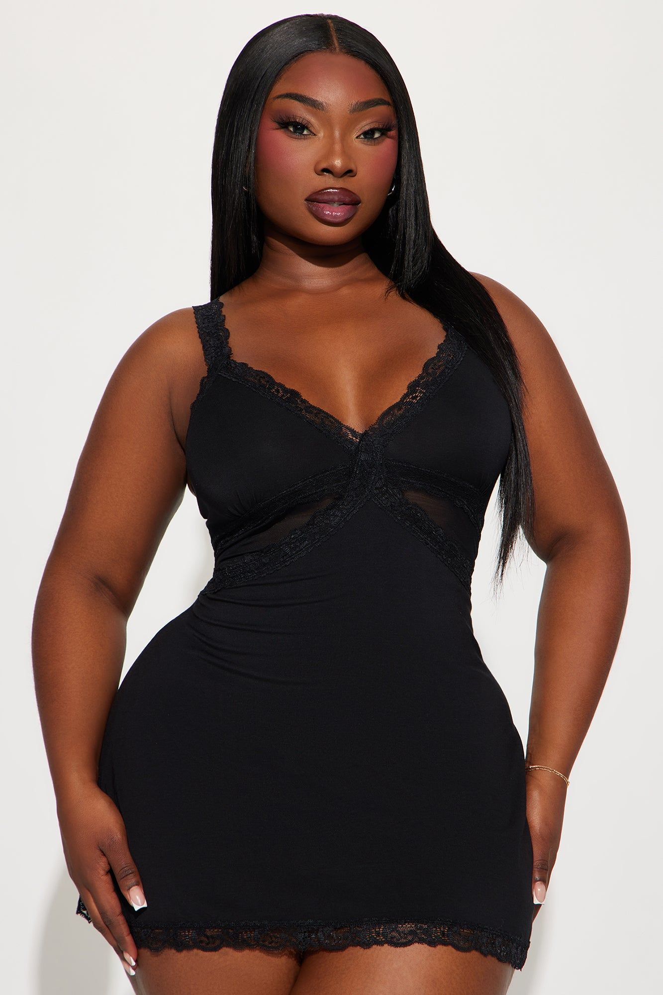 Sultry And Sweet Sleep Cami Dress - Black sold by Fashion Nova product image thumbnail 4