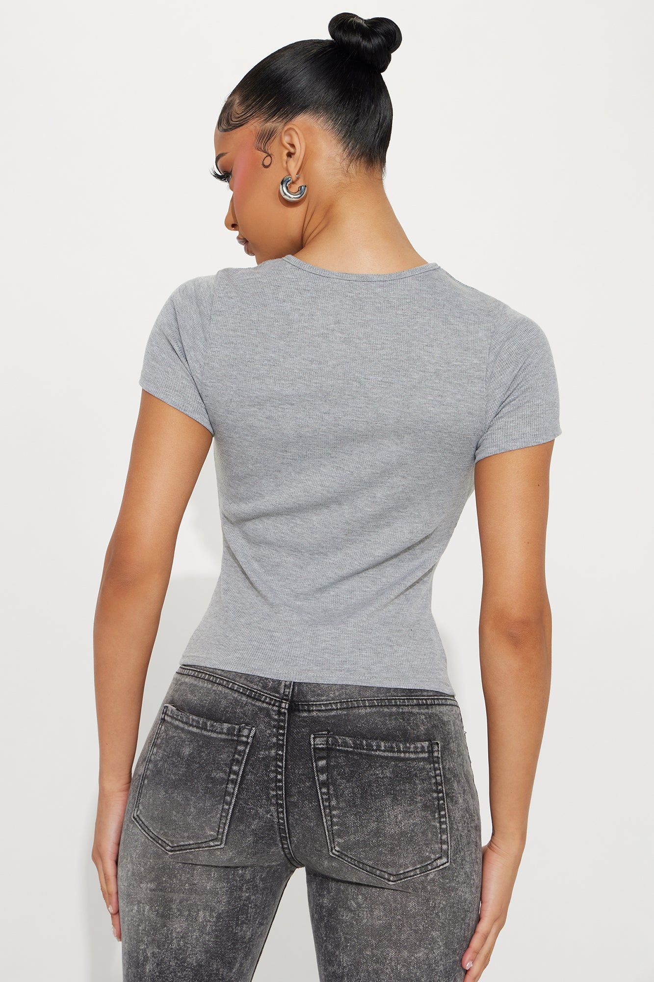 Crushin On You Ribbed Top - Heathered Grey sold by Fashion Nova product image thumbnail 3