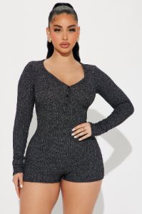 Up Till' Dawn Romper - Black sold by Fashion Nova