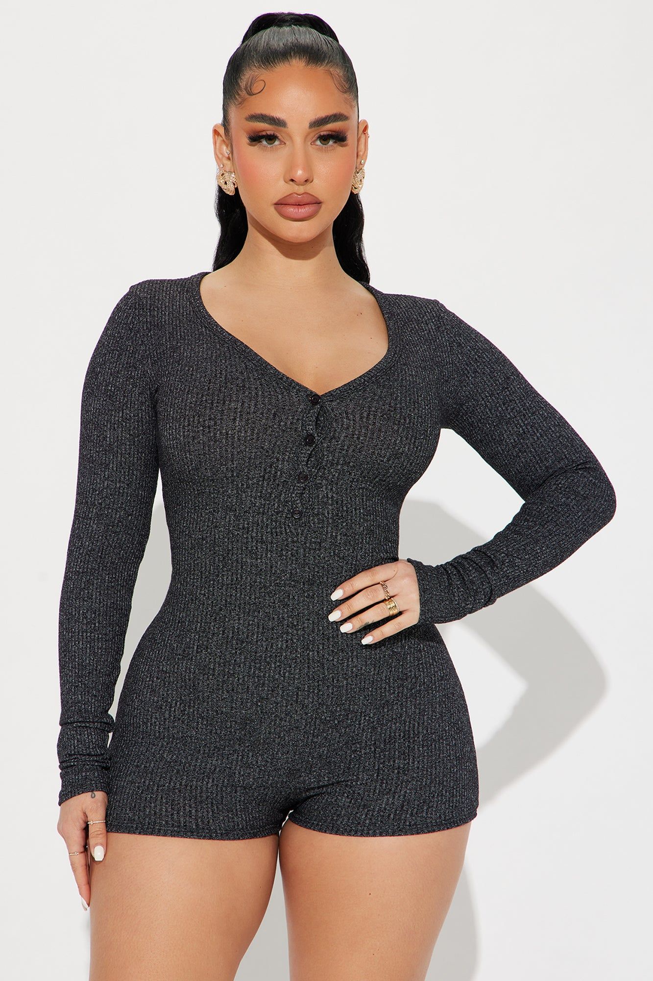 Up Till' Dawn Romper - Black sold by Fashion Nova product image thumbnail 2