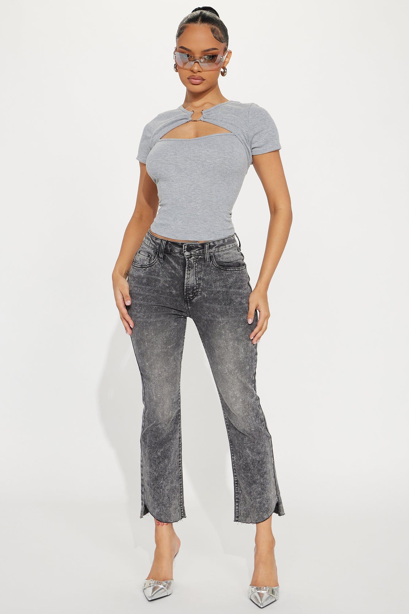 Crushin On You Ribbed Top - Heathered Grey sold by Fashion Nova product image thumbnail 2