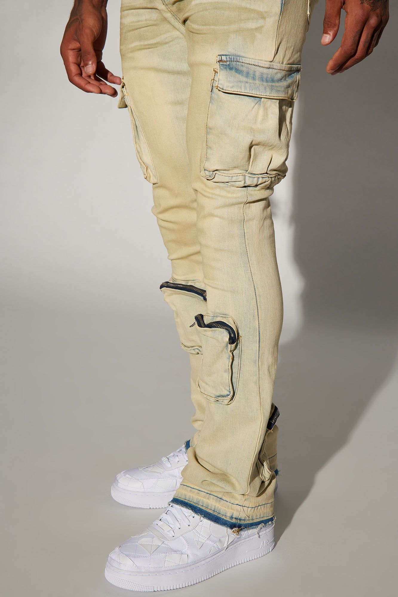 Upside Cargo Stacked Skinny Flare Jeans - Light Wash sold by Fashion Nova product image thumbnail 3