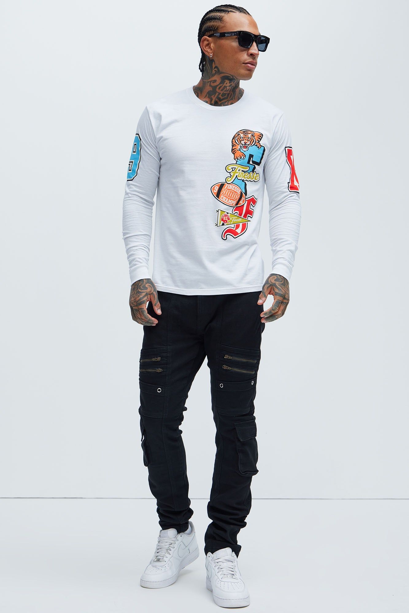 Finesse Champs 199X Long Sleeve Tee - White sold by Fashion Nova product image thumbnail 3