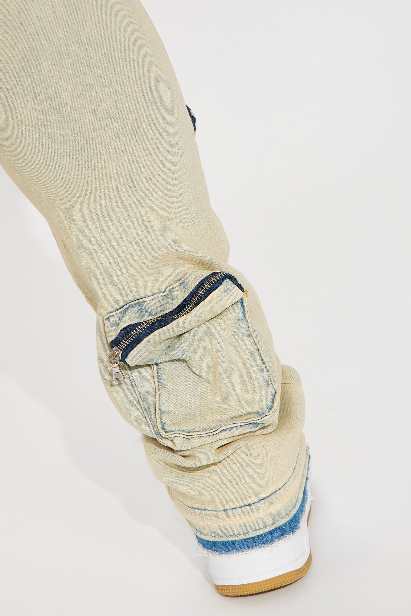 Upside Cargo Stacked Skinny Flare Jeans - Light Wash sold by Fashion Nova product image thumbnail 9