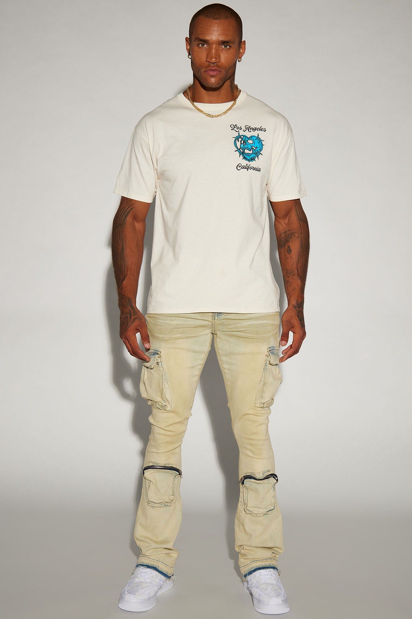 Upside Cargo Stacked Skinny Flare Jeans - Light Wash sold by Fashion Nova product image thumbnail 2