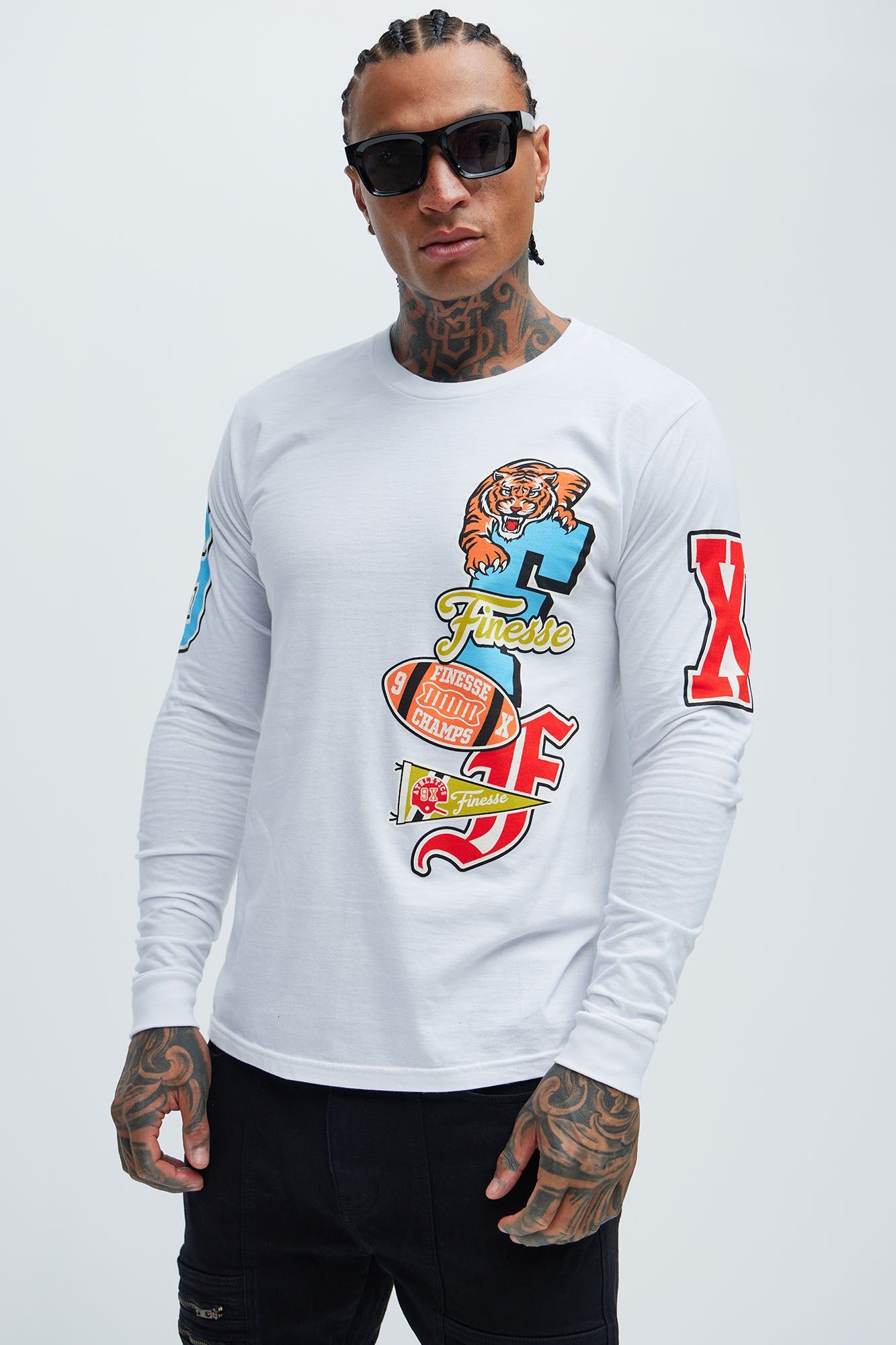 Finesse Champs 199X Long Sleeve Tee - White sold by Fashion Nova product image thumbnail 2