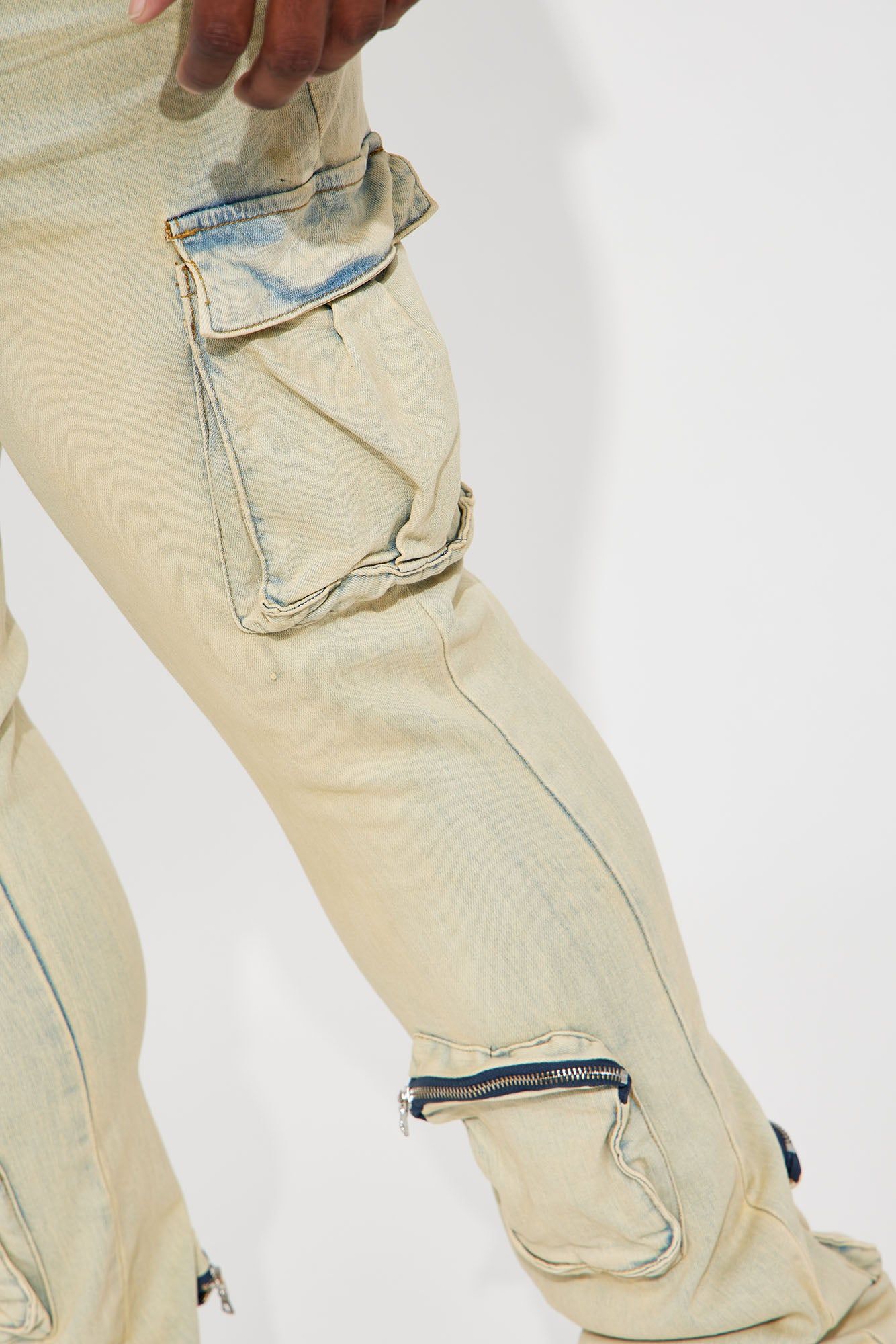 Upside Cargo Stacked Skinny Flare Jeans - Light Wash sold by Fashion Nova product image thumbnail 8