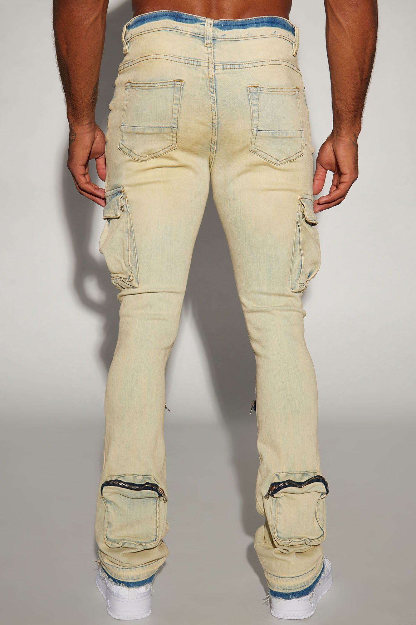 Upside Cargo Stacked Skinny Flare Jeans - Light Wash sold by Fashion Nova product image thumbnail 6