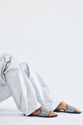 Justyne Embellished Flat Sandals - Black sold by Fashion Nova