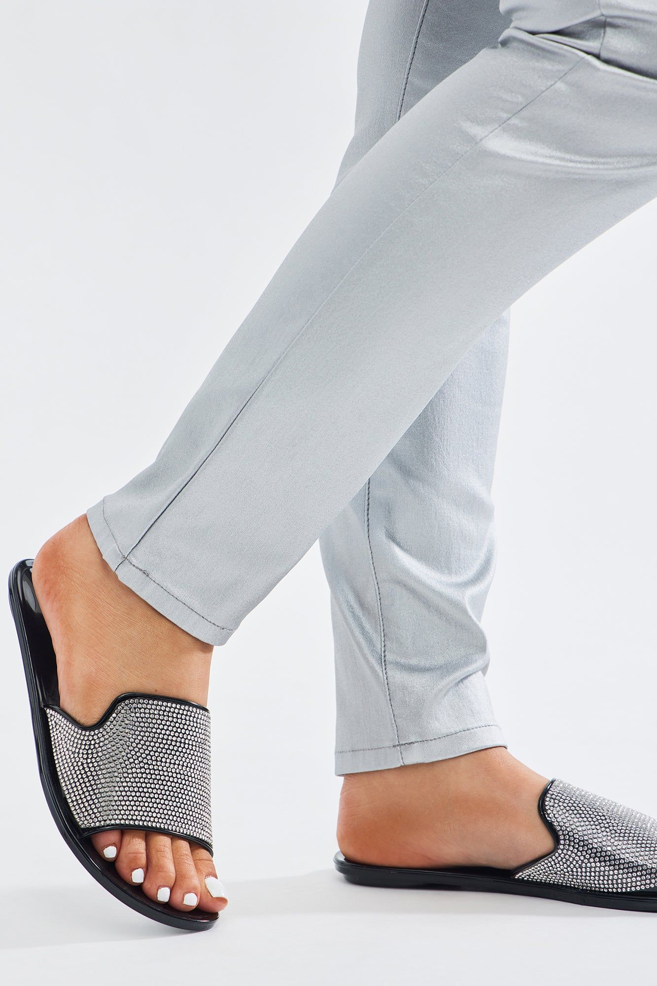 Justyne Embellished Flat Sandals - Black sold by Fashion Nova product image thumbnail 2