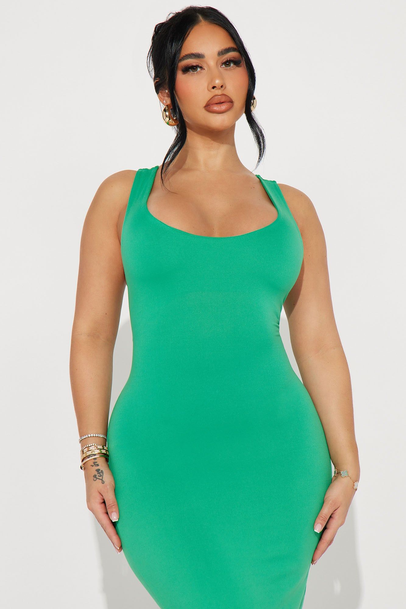 Double Scoop Midi Dress - Kelly Green sold by Fashion Nova product image thumbnail 2