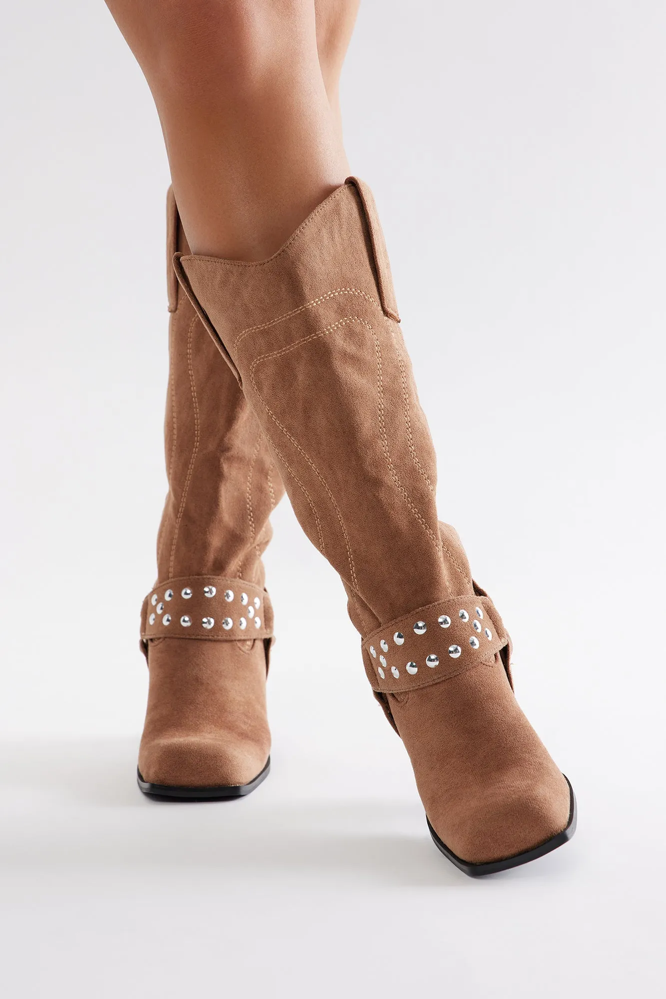River Moto Knee High Boots - Tan sold by Fashion Nova product image thumbnail 5