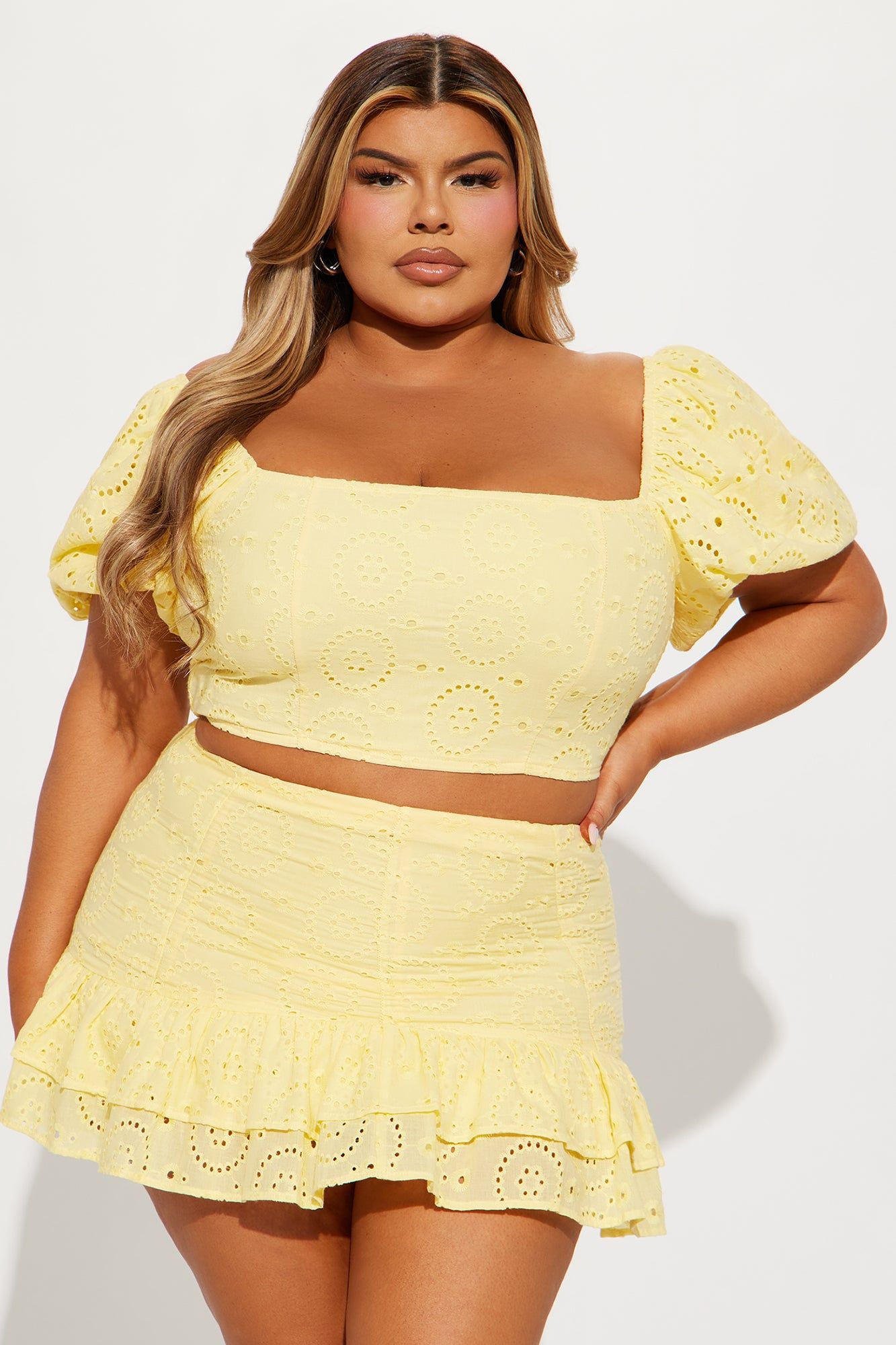Sweet Escape Eyelet Skirt Set - Yellow sold by Fashion Nova product image thumbnail 5