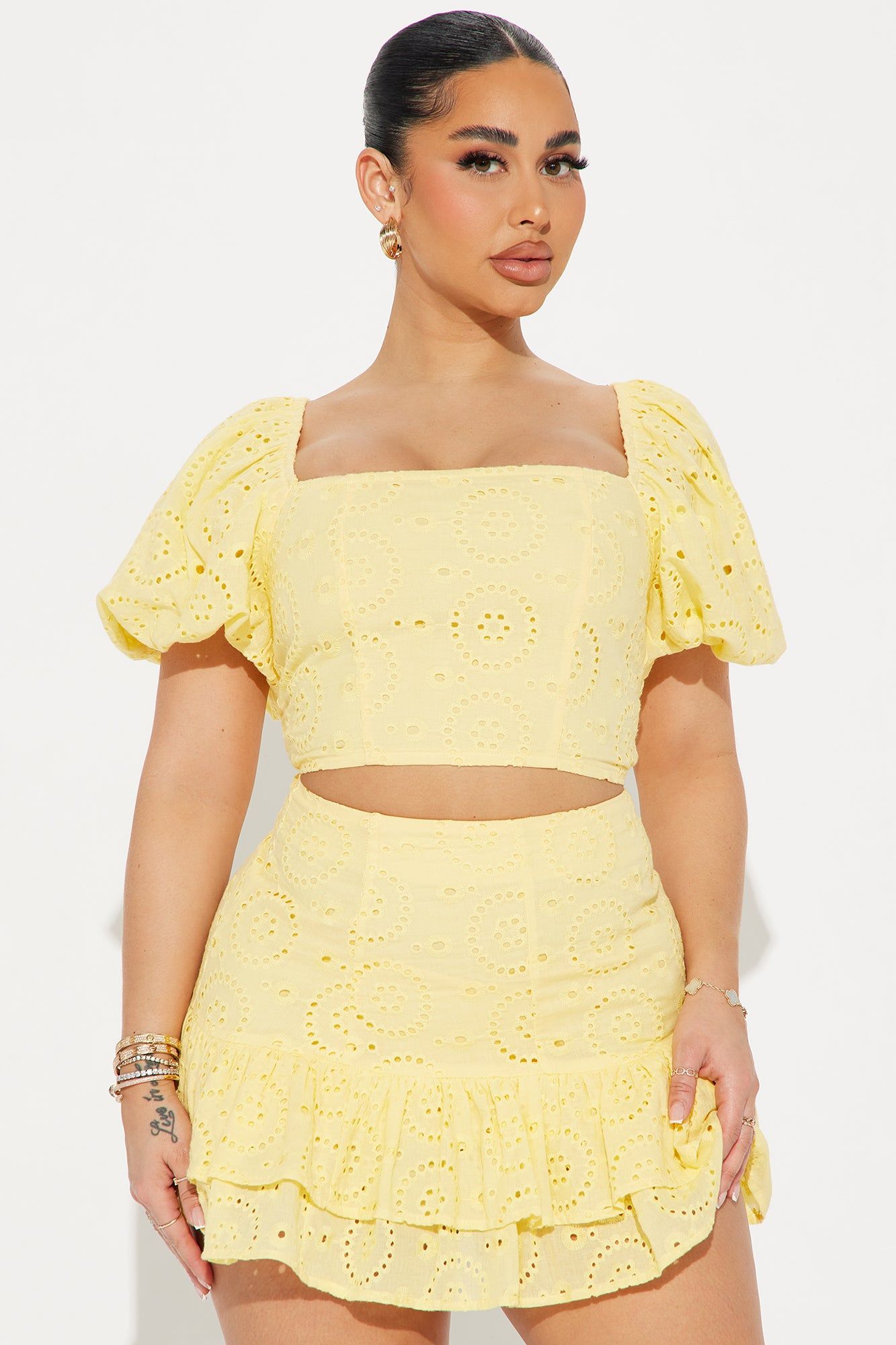 Sweet Escape Eyelet Skirt Set - Yellow sold by Fashion Nova product image thumbnail 2