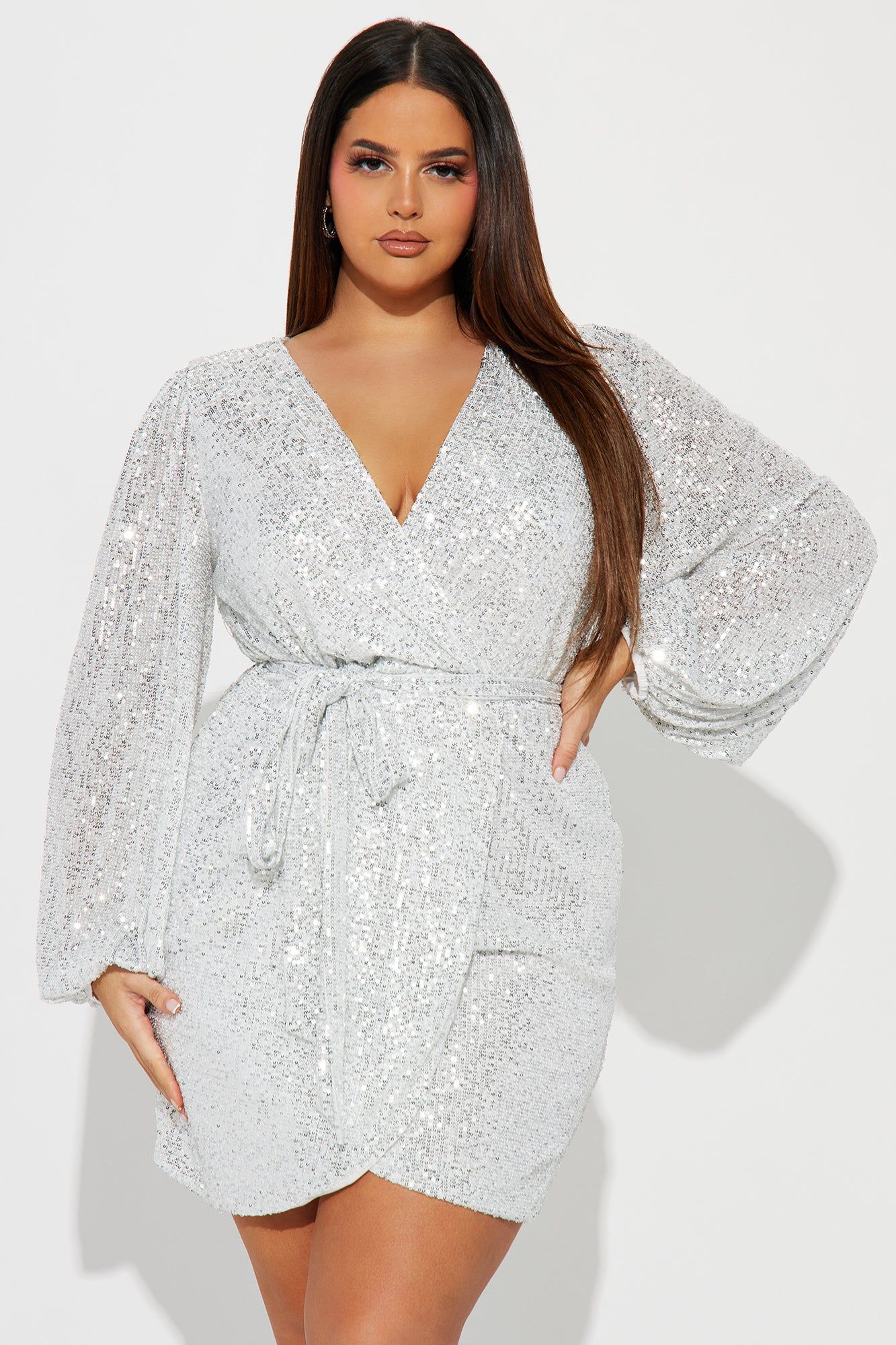Liliana Sequin Mini Dress - Silver sold by Fashion Nova product image thumbnail 4