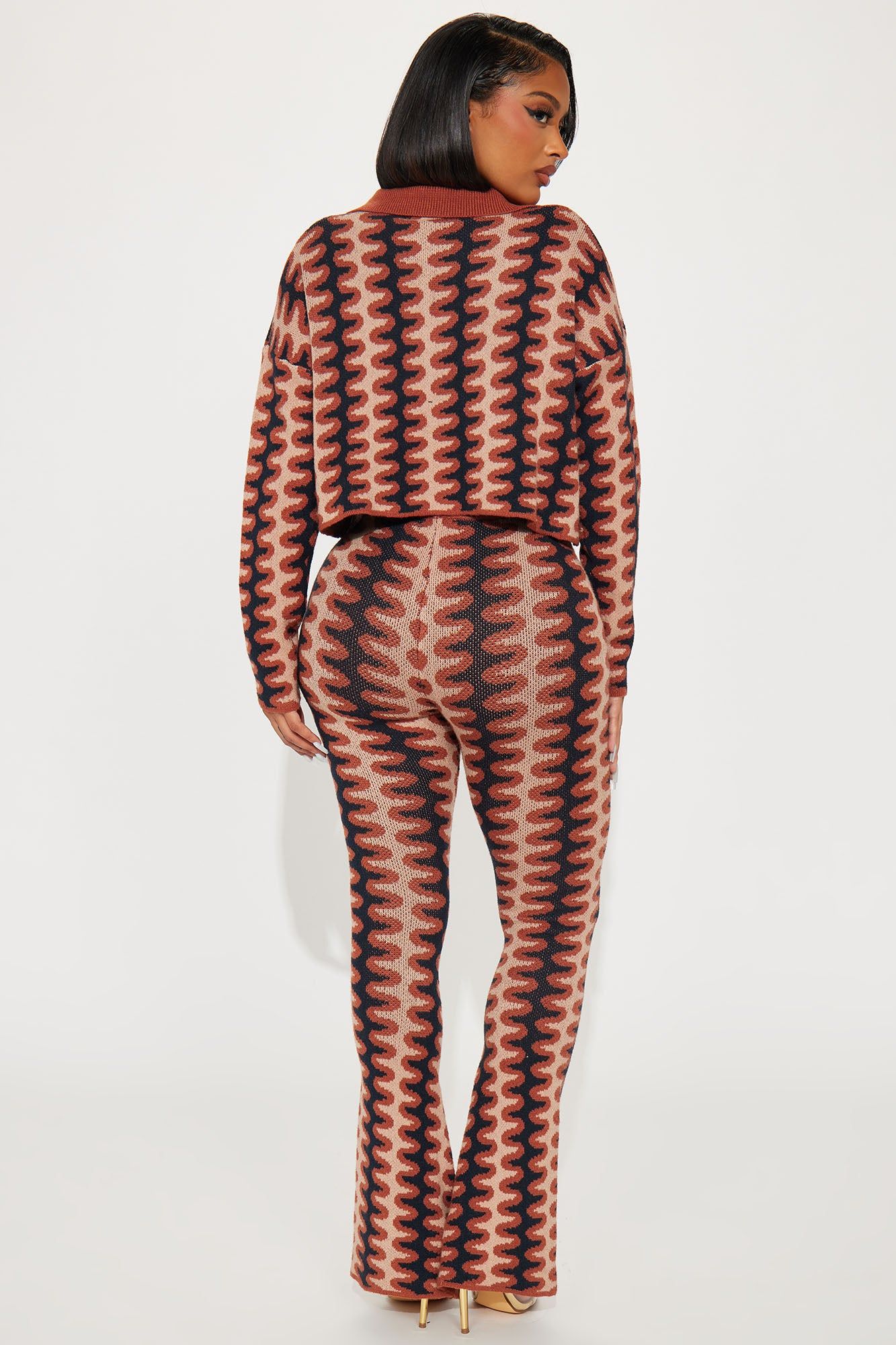 Blaire Sweater Pant Set - Rust/combo sold by Fashion Nova product image thumbnail 3