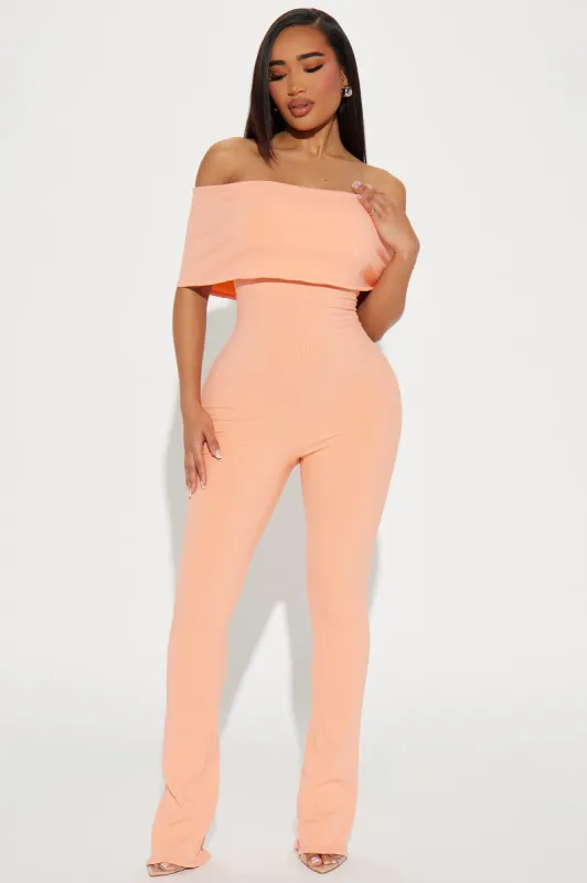 Janelle Snatched Jumpsuit - Coral sold by Fashion Nova