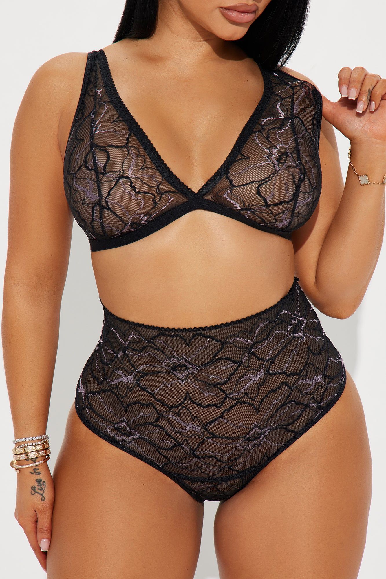 Love Shine Bra And Panty Set - Black sold by Fashion Nova product image thumbnail 2