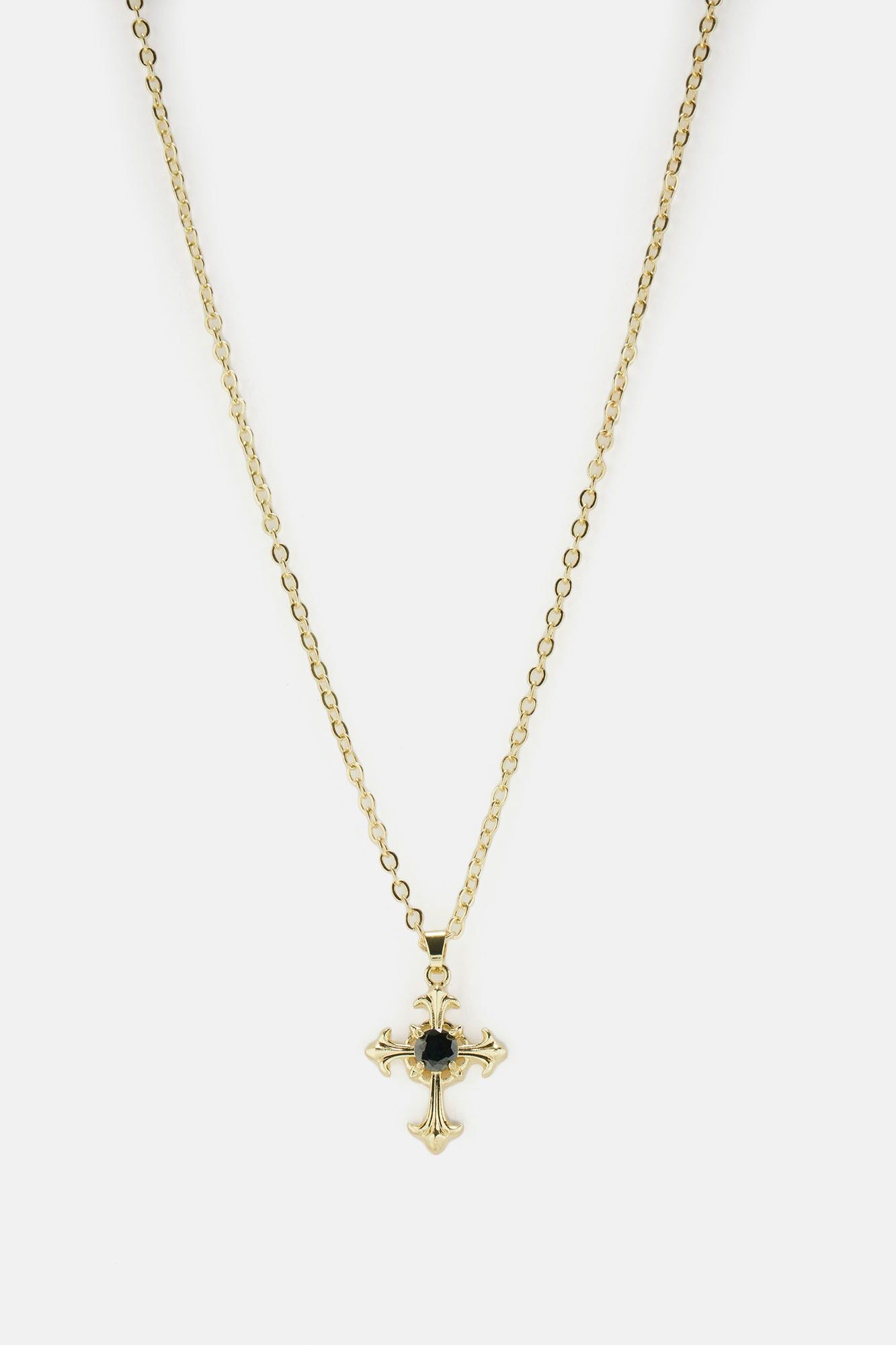 Onyx Cross Chain Necklace - Gold sold by Fashion Nova product image thumbnail 2
