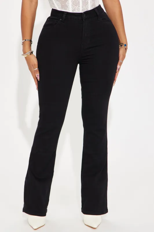 Setting It Straight Stretch Bootcut Jeans - Black sold by Fashion Nova