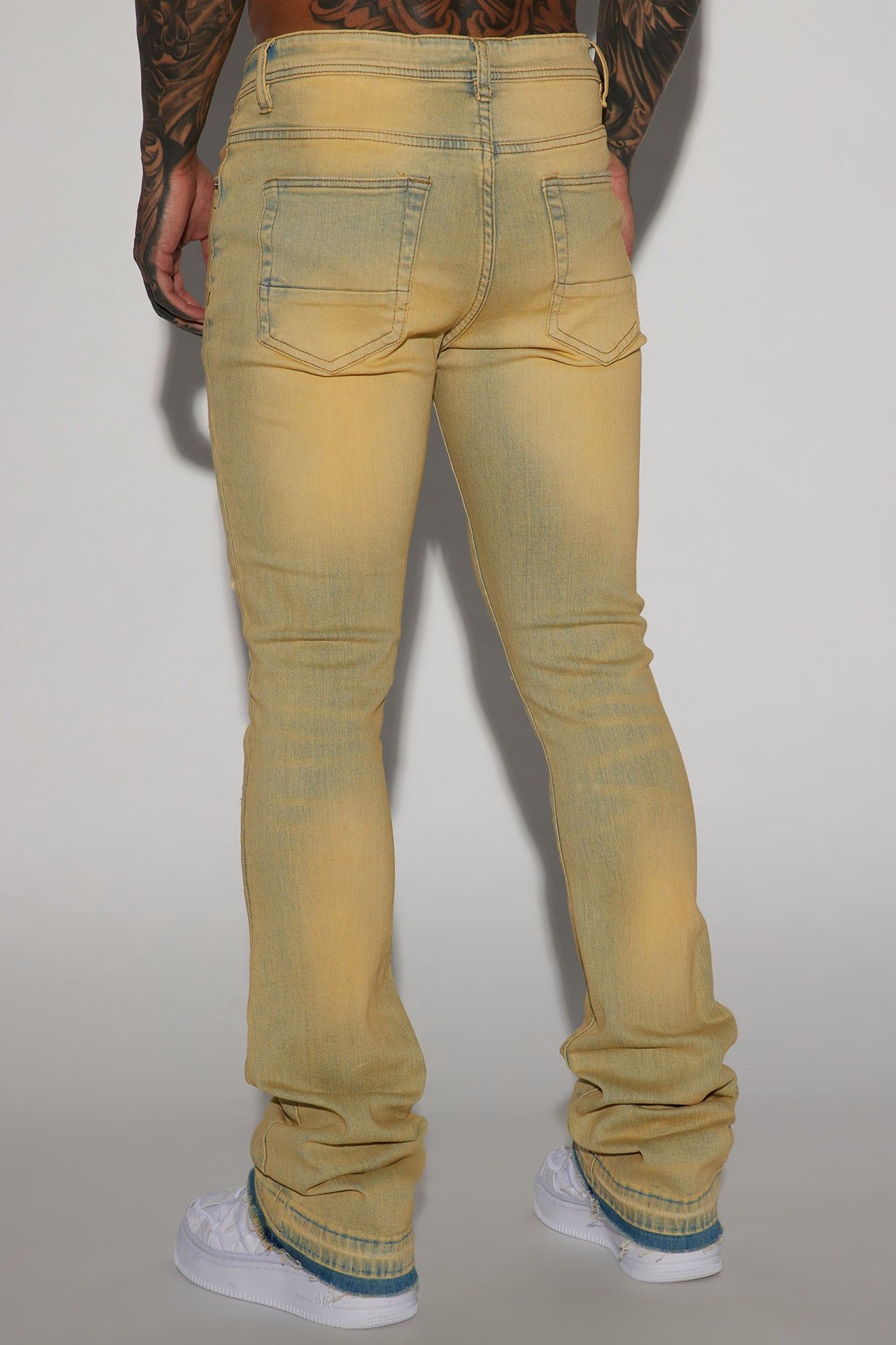 Put Me On Stacked Skinny Flare Jeans - Vintage Blue Wash sold by Fashion Nova product image thumbnail 5