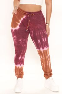High Energy Joggers - Burgundy/combo sold by Fashion Nova