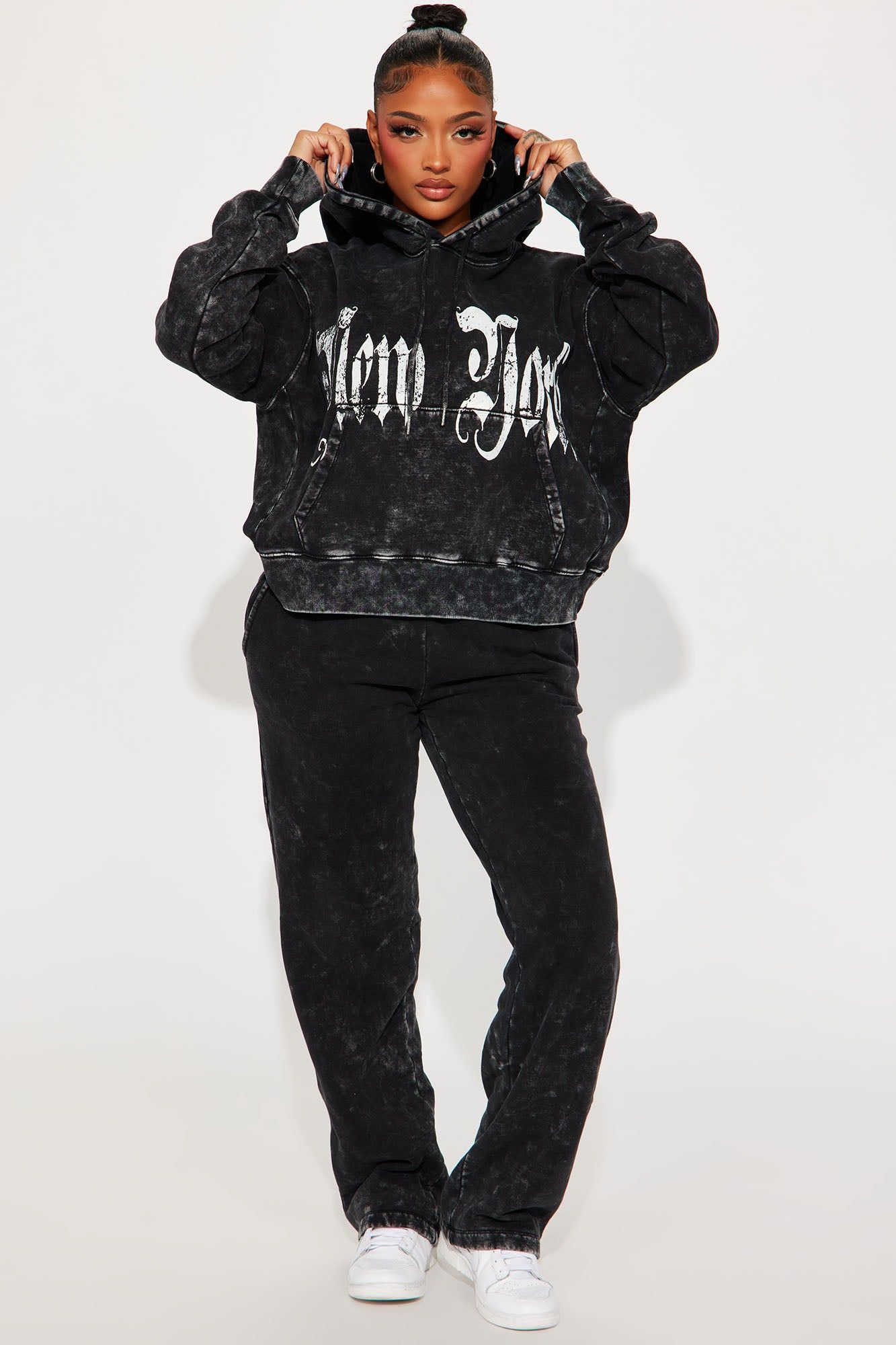 Kira Mineral Wash Pant Set - Black sold by Fashion Nova