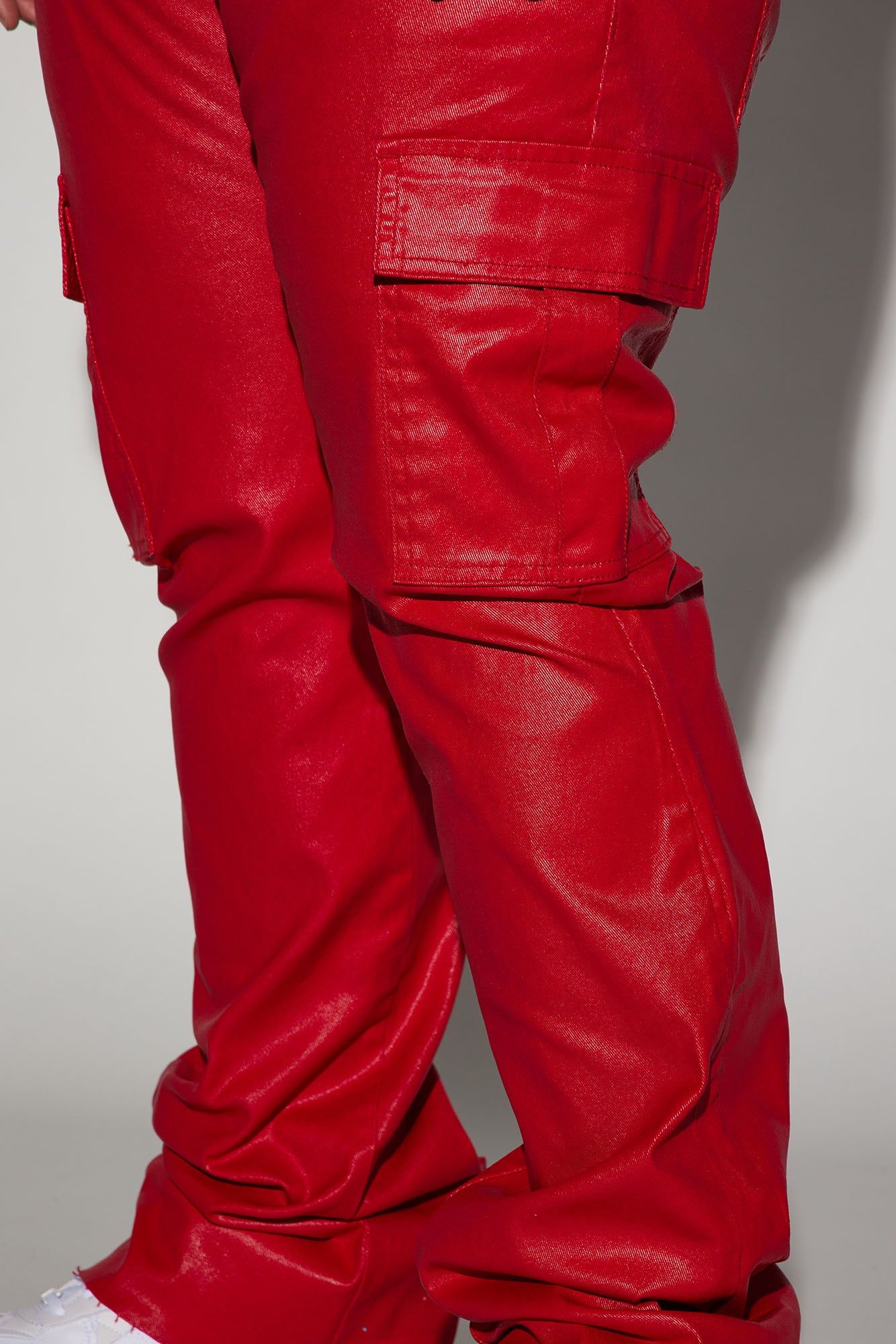 Better Be Cargo Waxed Skinny Flared Pants - Red sold by Fashion Nova product image thumbnail 8