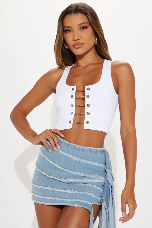 Bad For You Tank Top - White sold by Fashion Nova