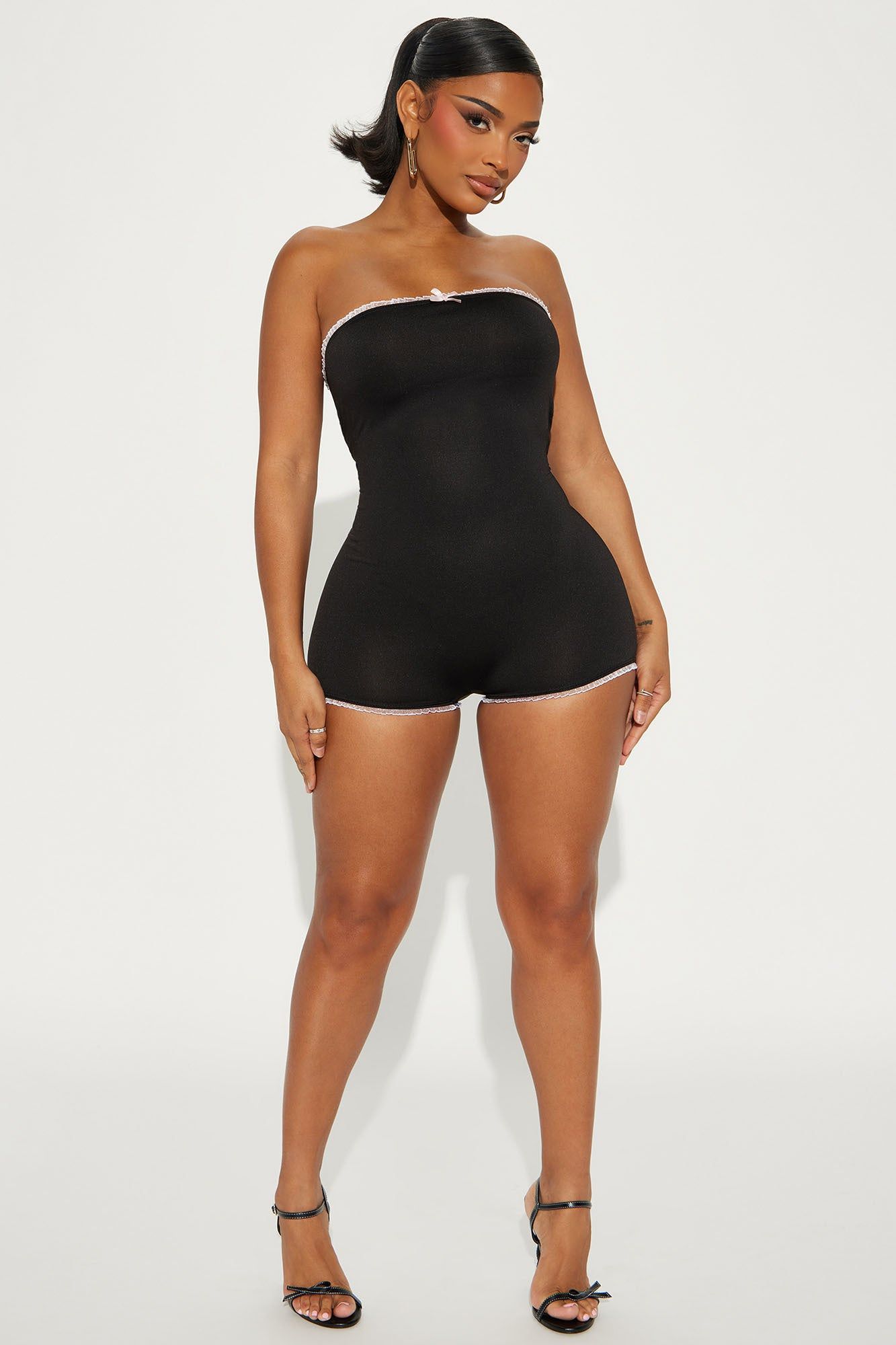 Unlock It Romper - Black sold by Fashion Nova
