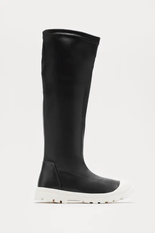 Mini Puddle Hopper Over The Knee Boots - Black sold by Fashion Nova