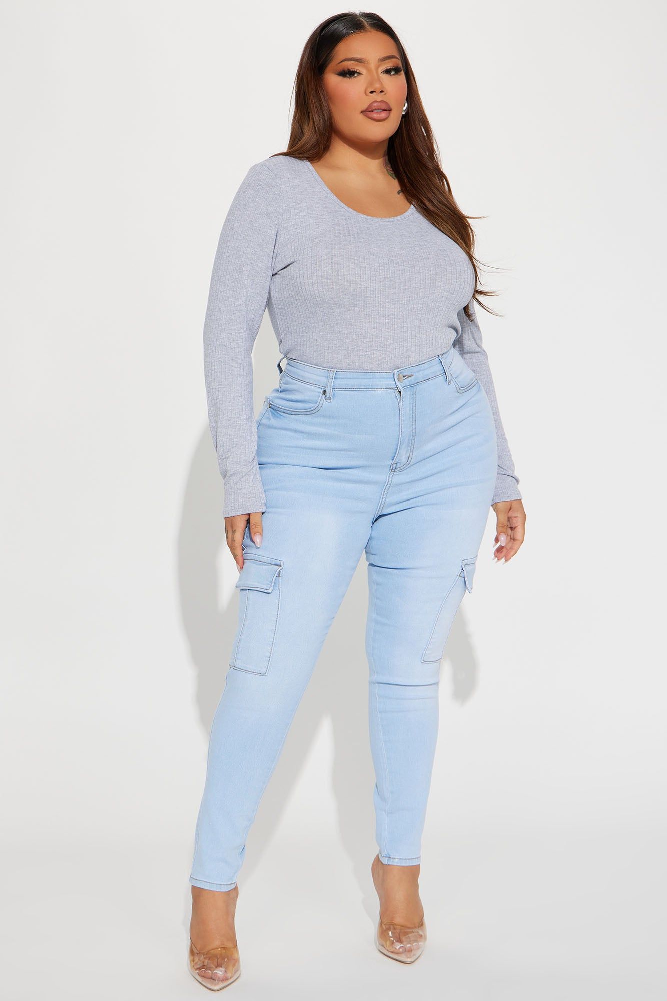 On The Roster Stretch Cargo Jean - Light Wash sold by Fashion Nova product image thumbnail 5