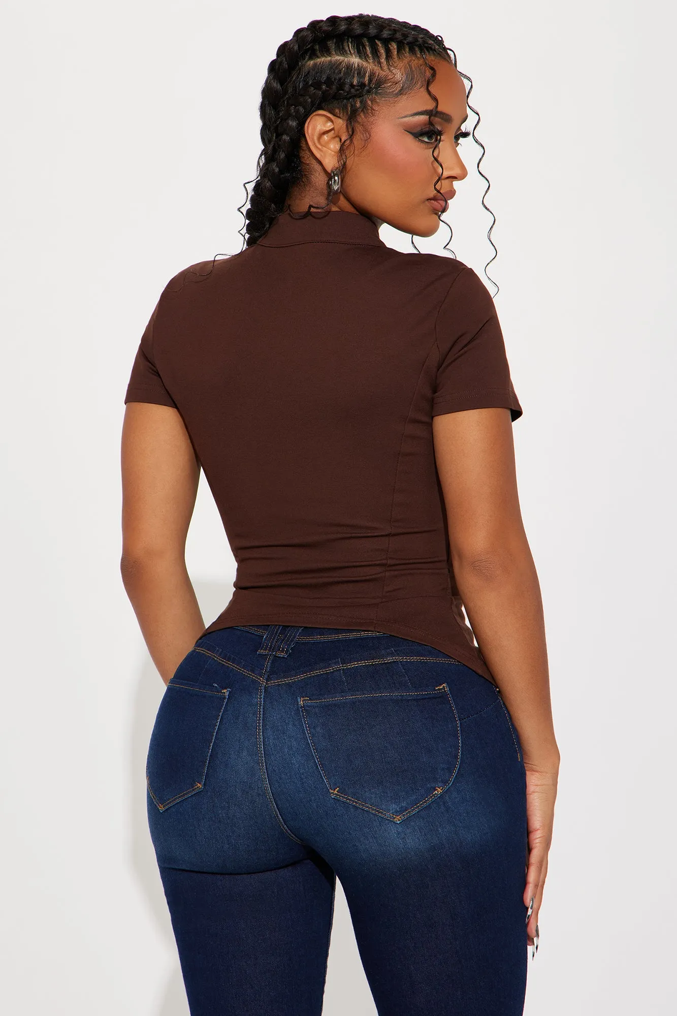 Read My Lips Lace Up Corset - Chocolate sold by Fashion Nova product image thumbnail 3