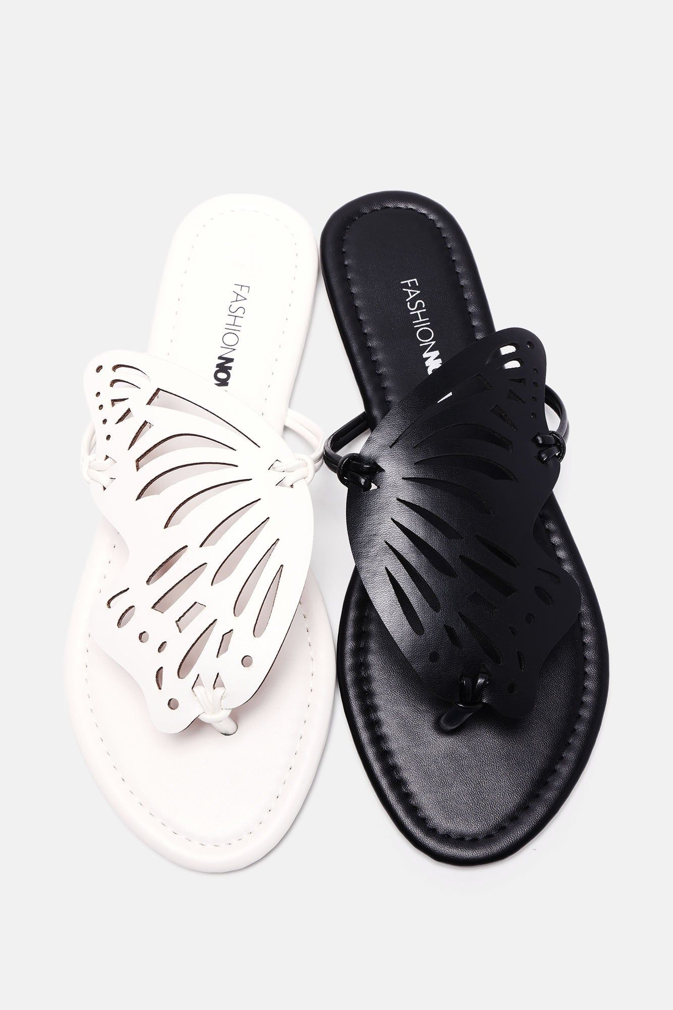 Butterfly Season Flip Flops - White sold by Fashion Nova product image thumbnail 4