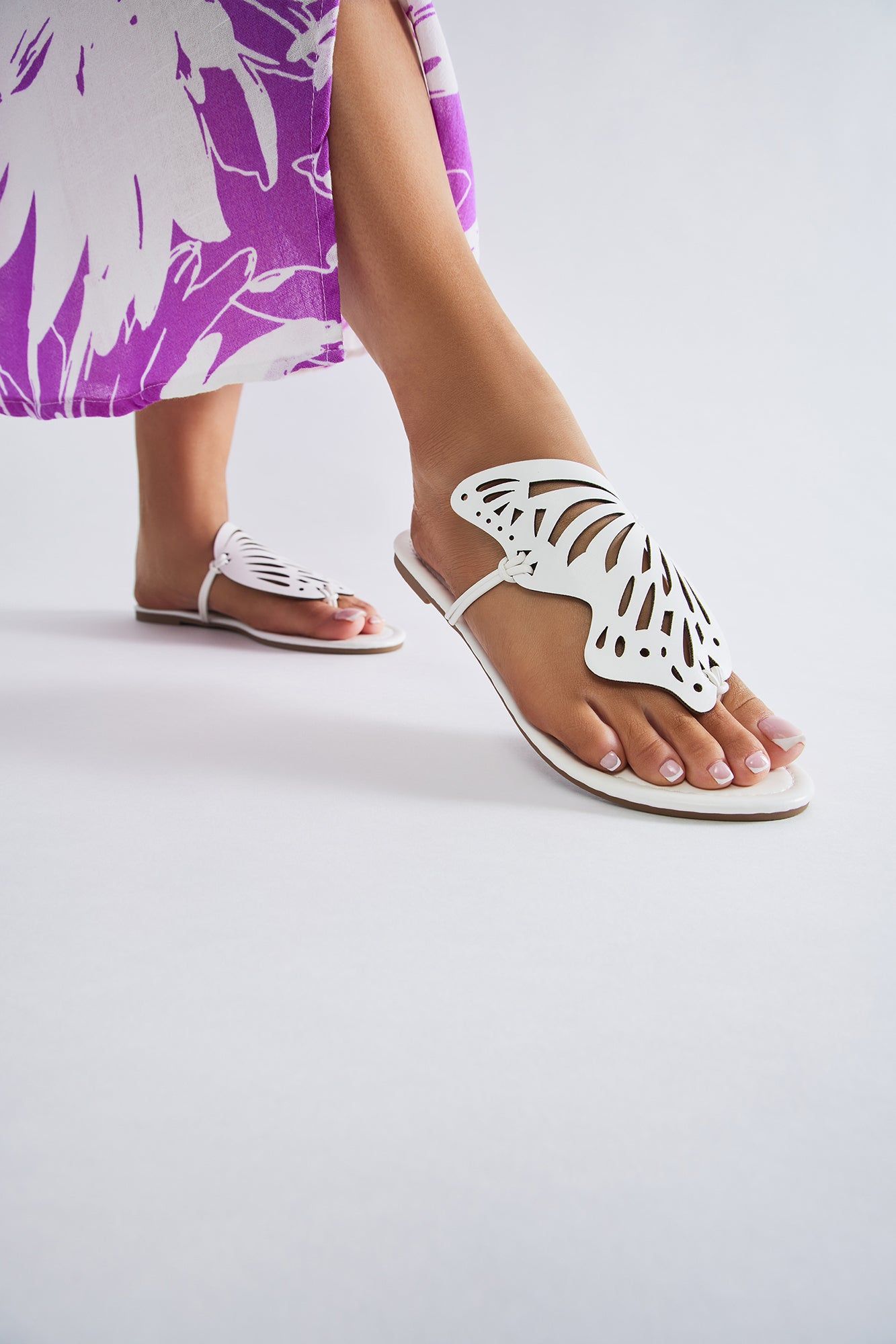 Butterfly Season Flip Flops - White sold by Fashion Nova product image thumbnail 2