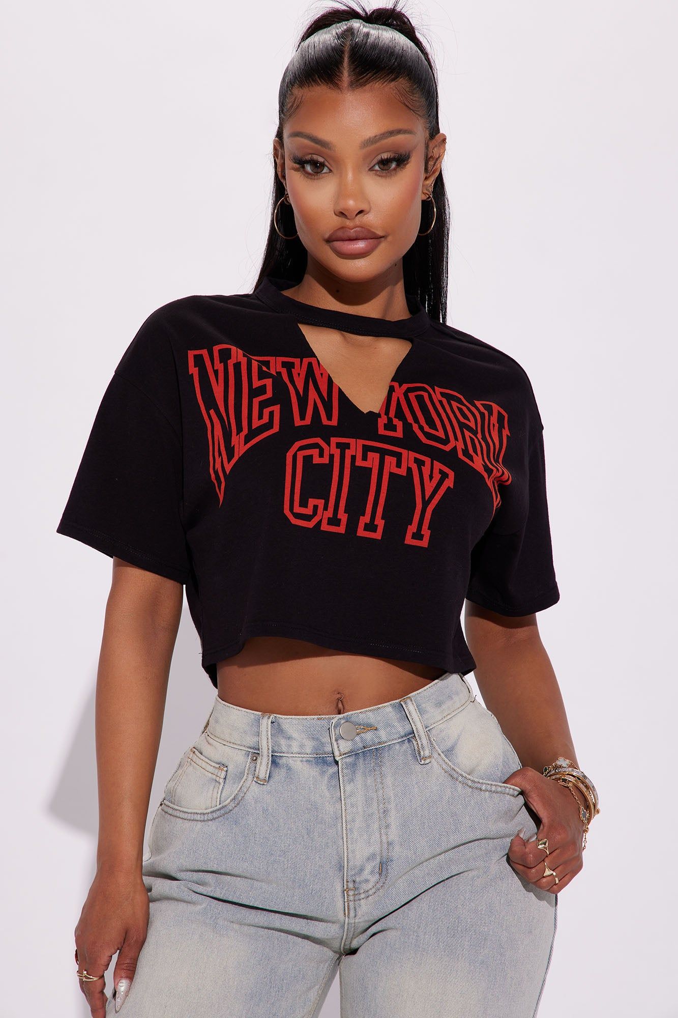 New York City Crop Tee - Black sold by Fashion Nova