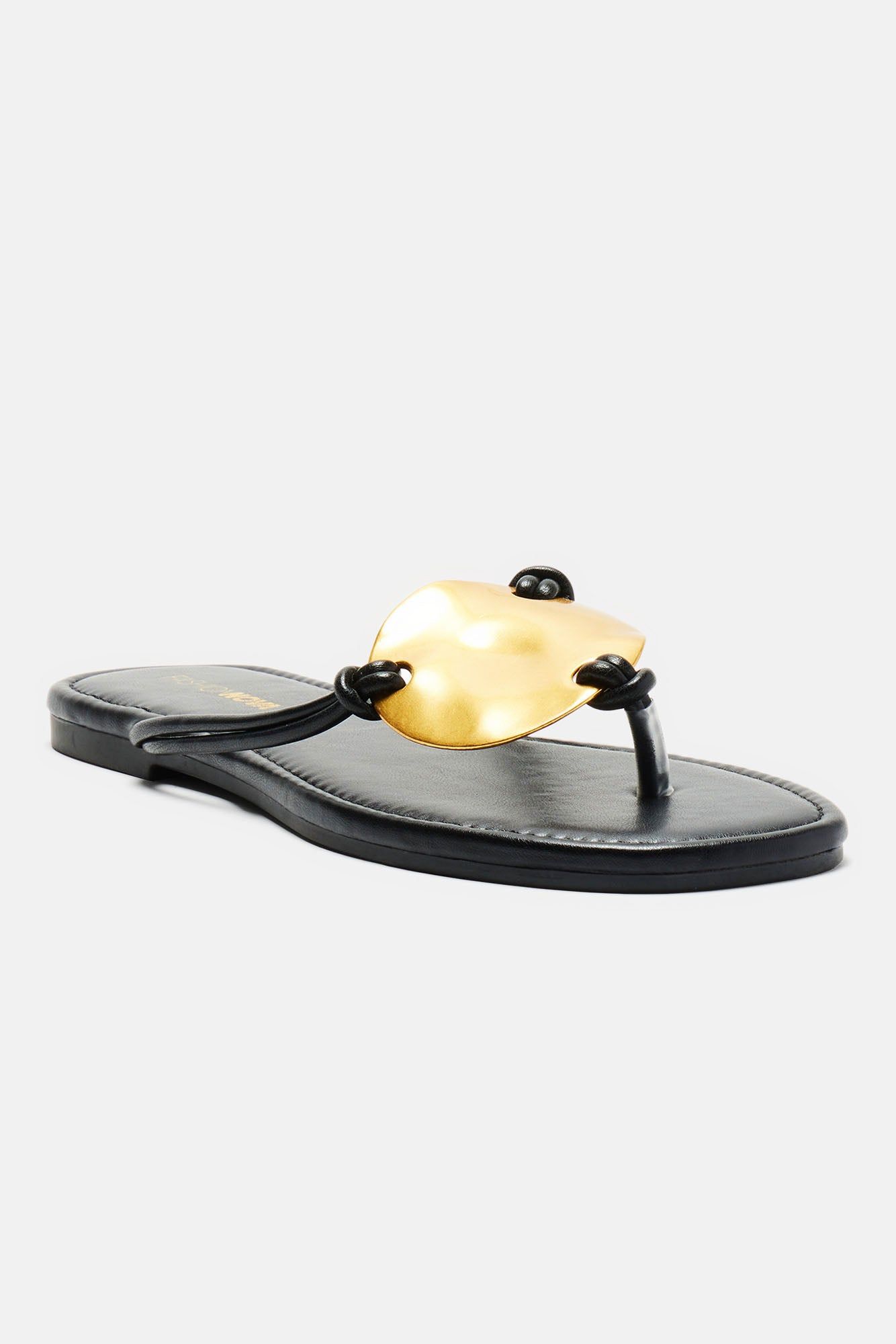 Woke Up In Tulum Flat Sandals - Black sold by Fashion Nova