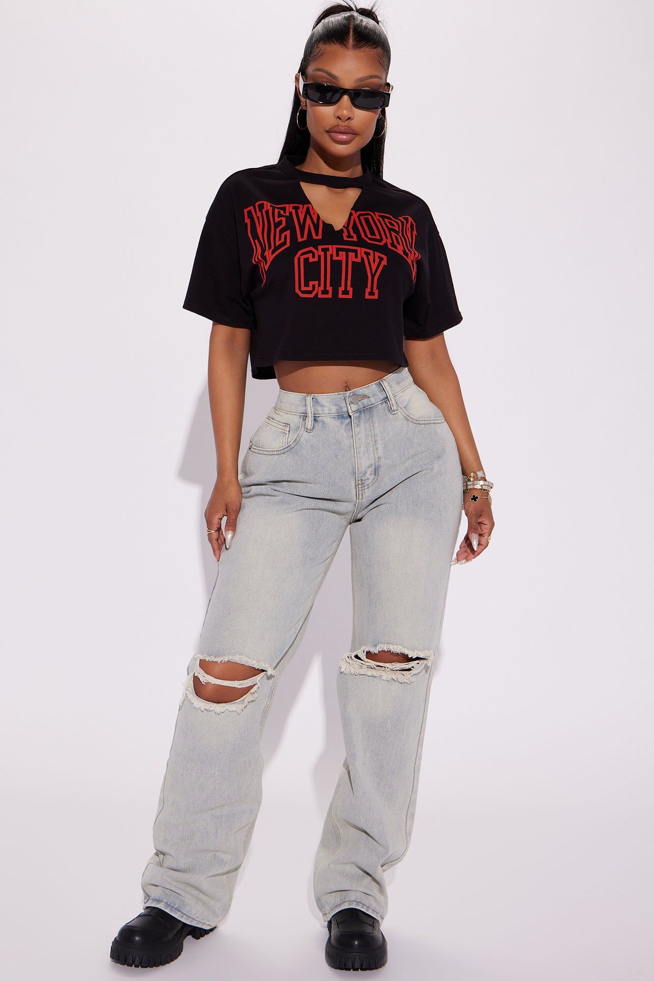 New York City Crop Tee - Black sold by Fashion Nova product image thumbnail 2