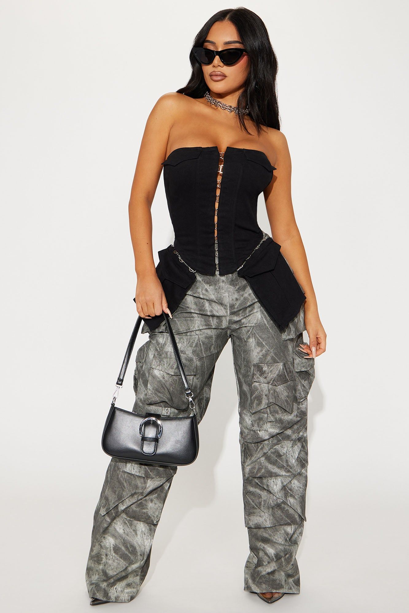 Danielle Denim Corset Top - Black sold by Fashion Nova product image thumbnail 2