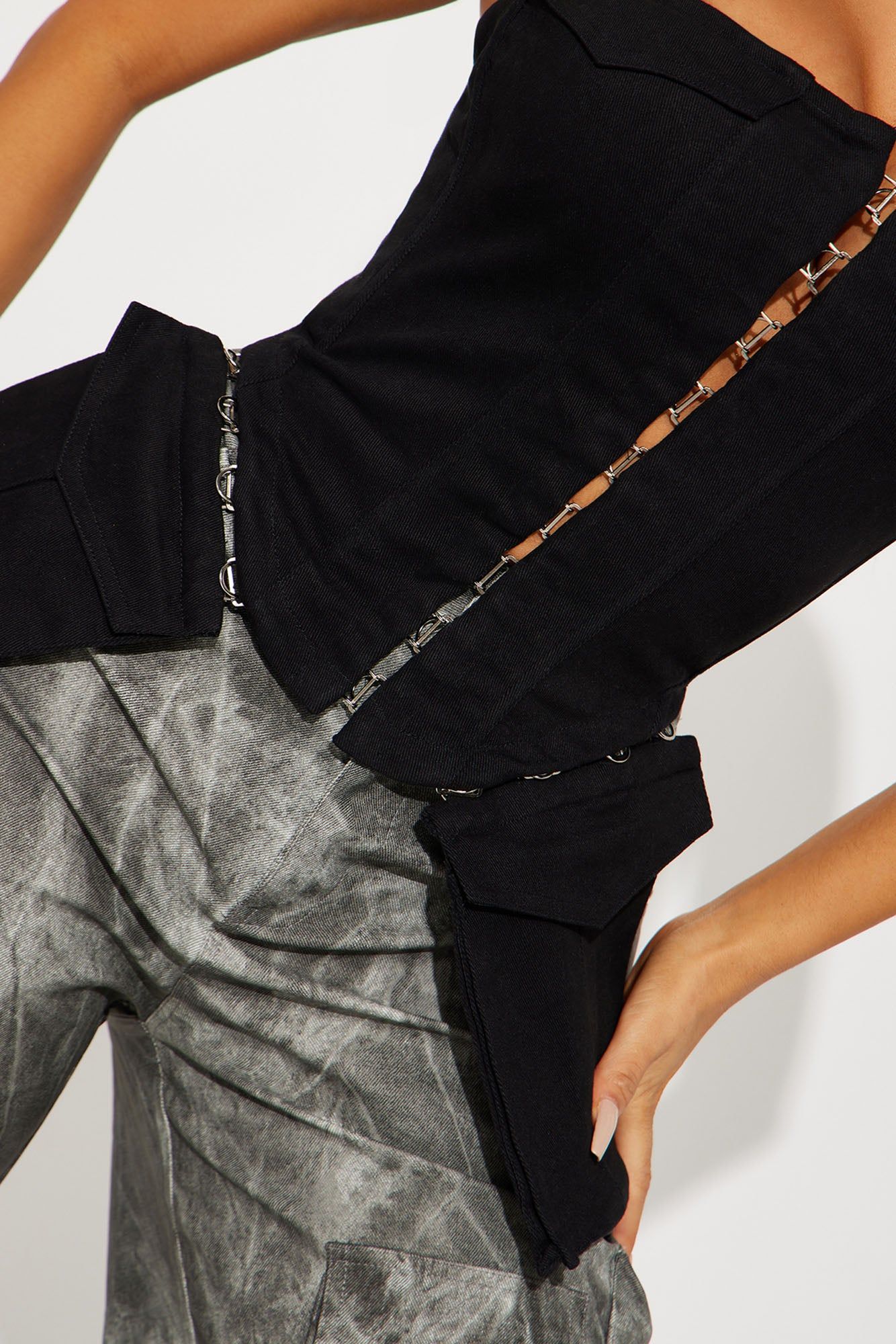 Danielle Denim Corset Top - Black sold by Fashion Nova product image thumbnail 3