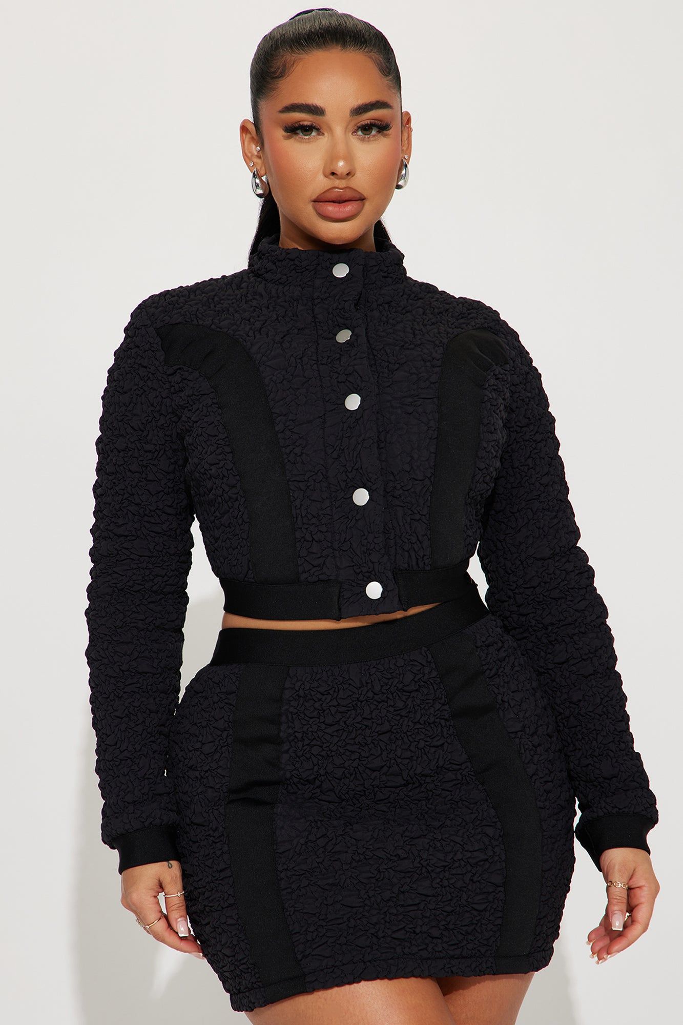 Babe Nation Textured Skirt Set - Black sold by Fashion Nova product image thumbnail 2