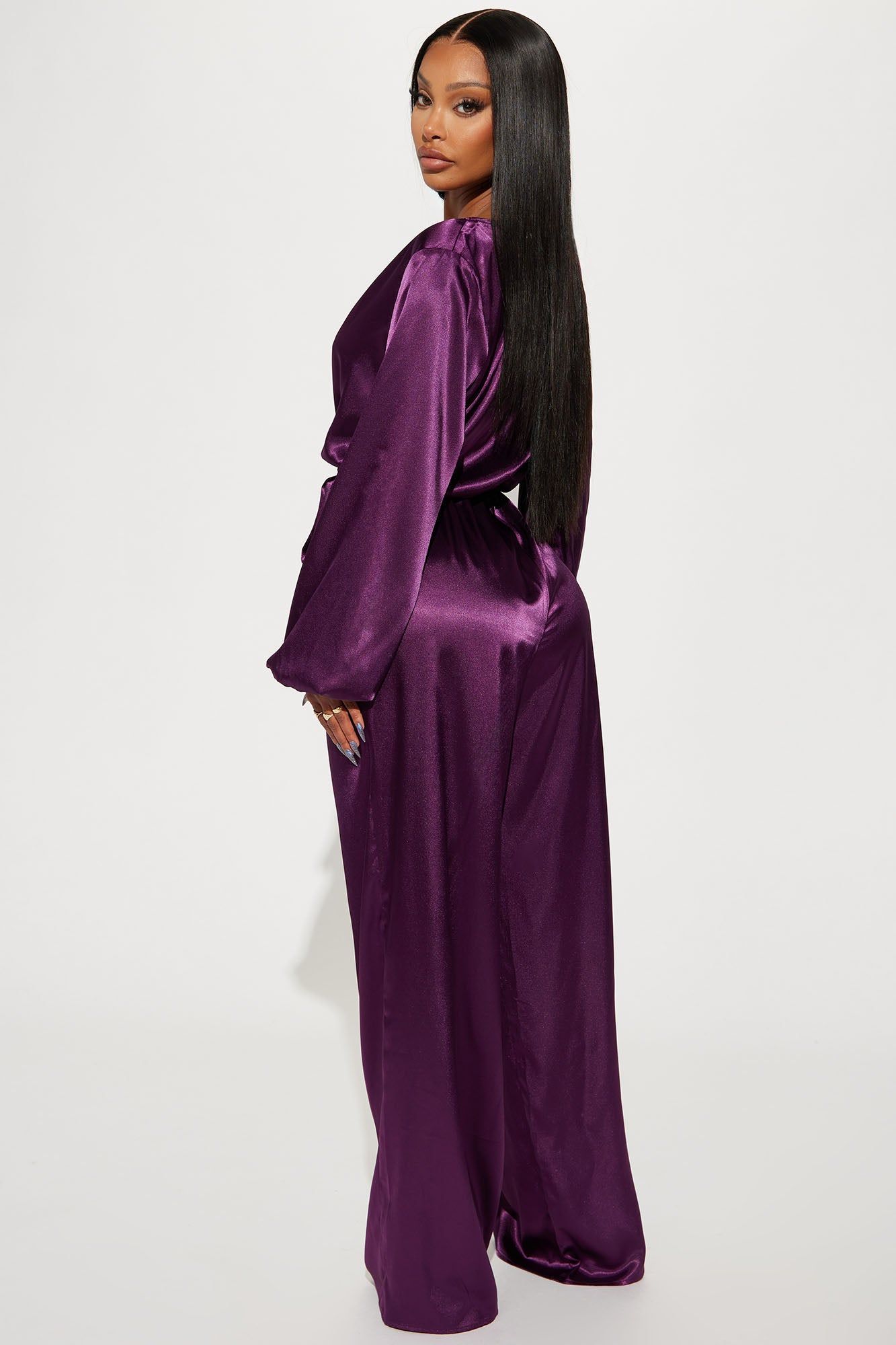 Unloving You Satin Jumpsuit - Eggplant sold by Fashion Nova product image thumbnail 3