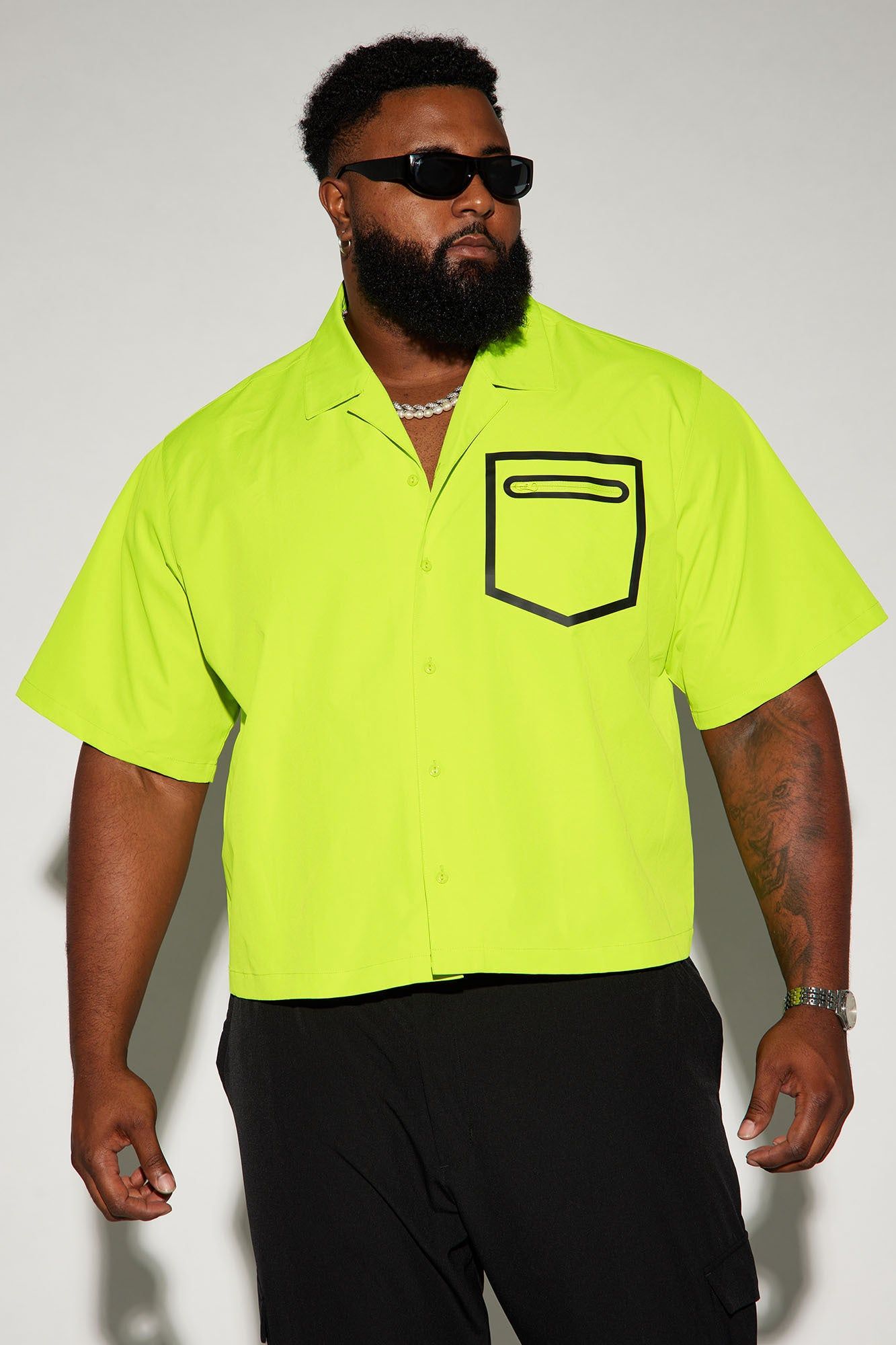 Catch A Body Cropped Button Up Shirt - Lime sold by Fashion Nova product image thumbnail 2