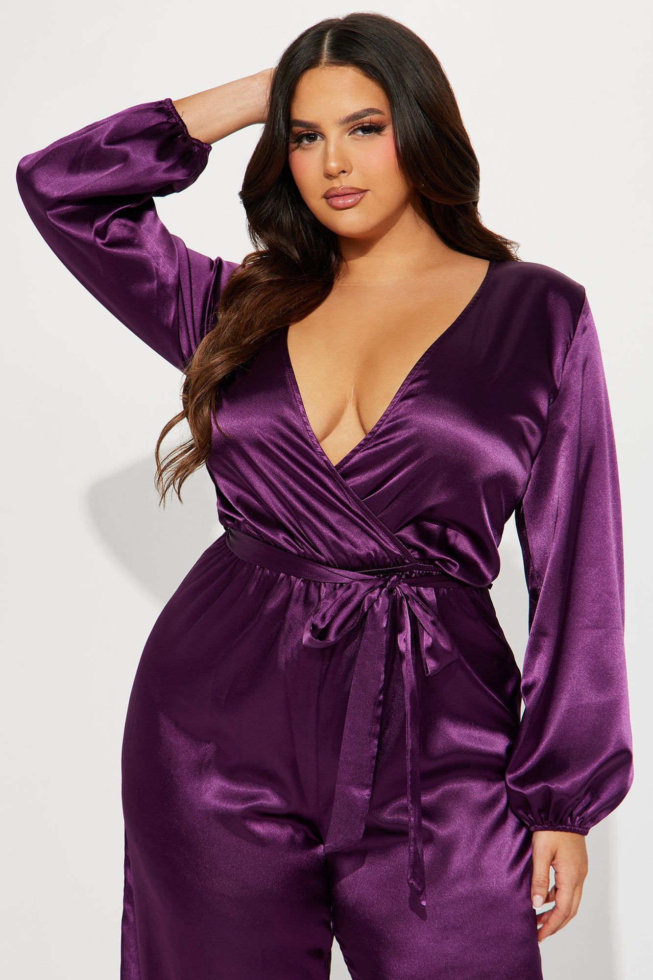 Unloving You Satin Jumpsuit - Eggplant sold by Fashion Nova product image thumbnail 5