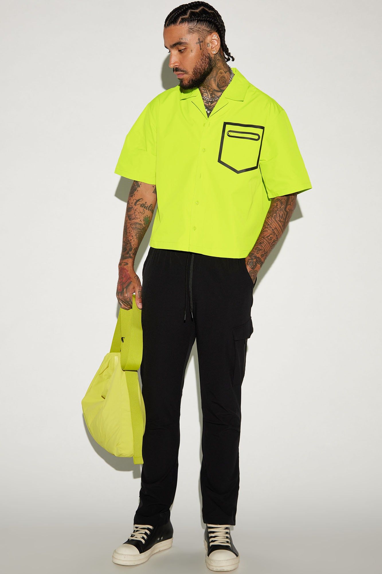 Catch A Body Cropped Button Up Shirt - Lime sold by Fashion Nova product image thumbnail 3