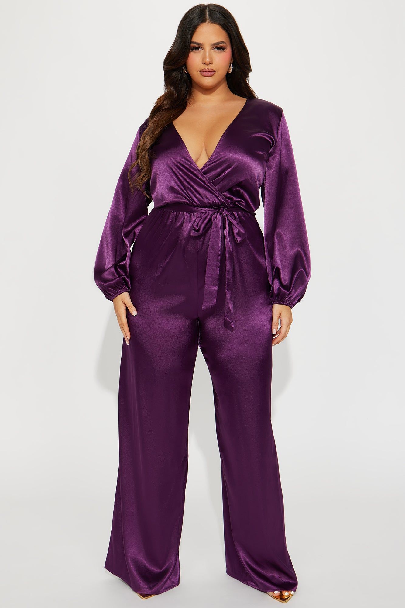 Unloving You Satin Jumpsuit - Eggplant sold by Fashion Nova product image thumbnail 4