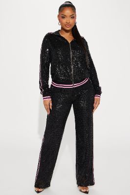 Always In Sequin Pant Set - Black sold by Fashion Nova
