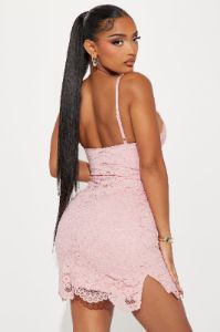 Delaney Lace Mini Dress - Pink sold by Fashion Nova