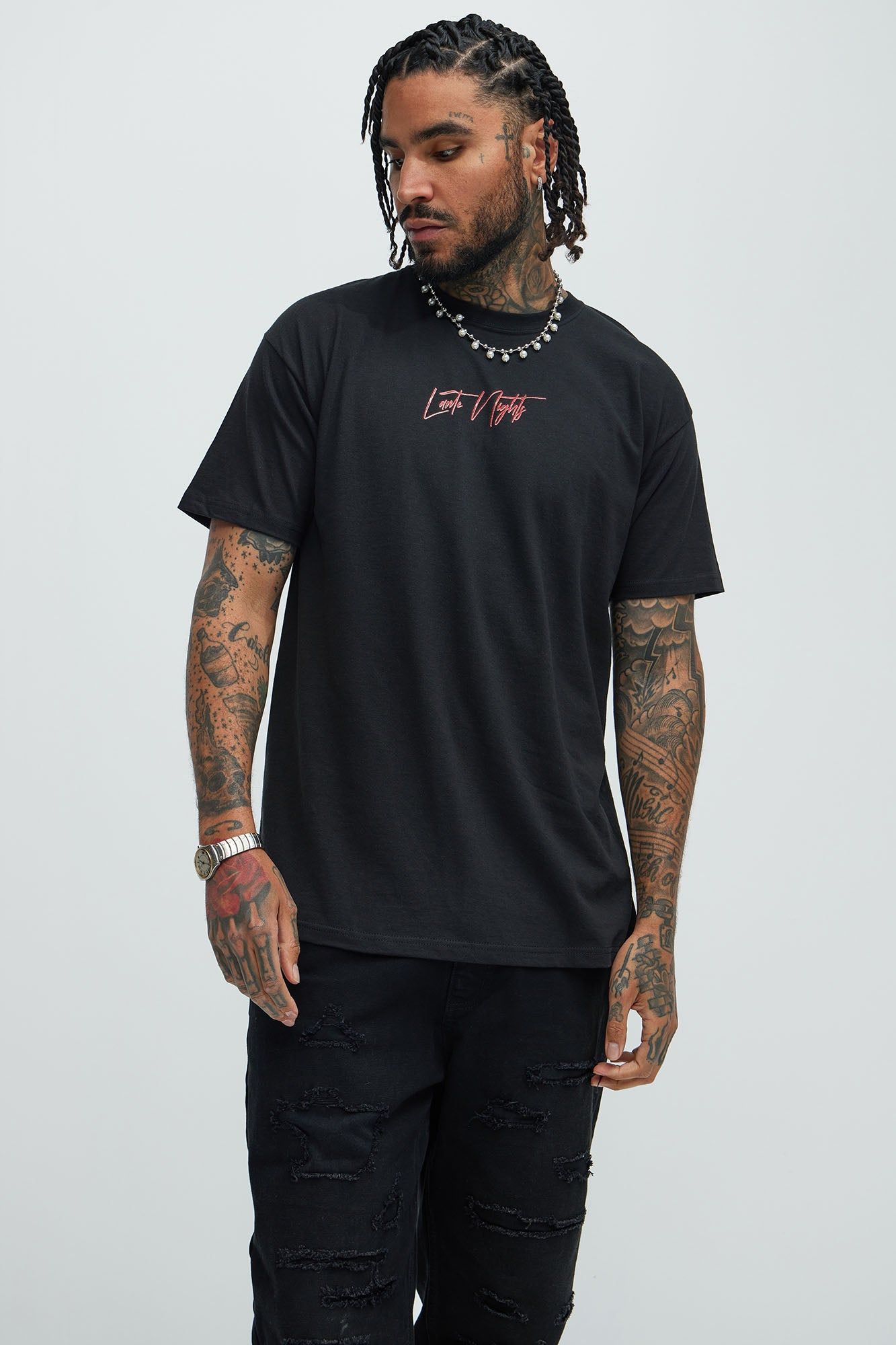 Late Nights LA Short Sleeve Tee - Black sold by Fashion Nova