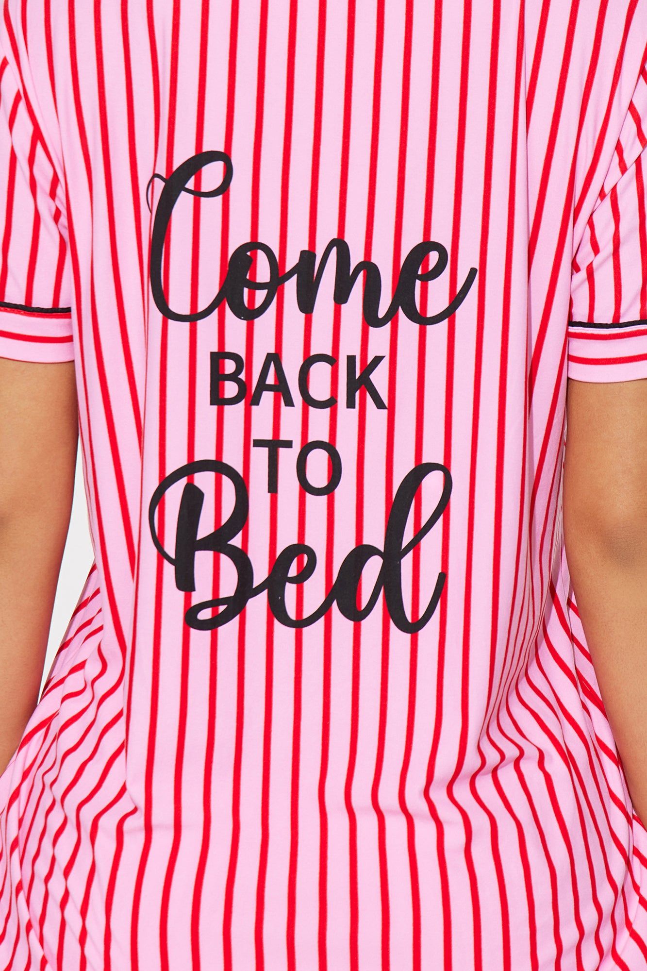 Come Back To Bed 3 Piece PJ Short Set - Pink/combo sold by Fashion Nova product image thumbnail 4